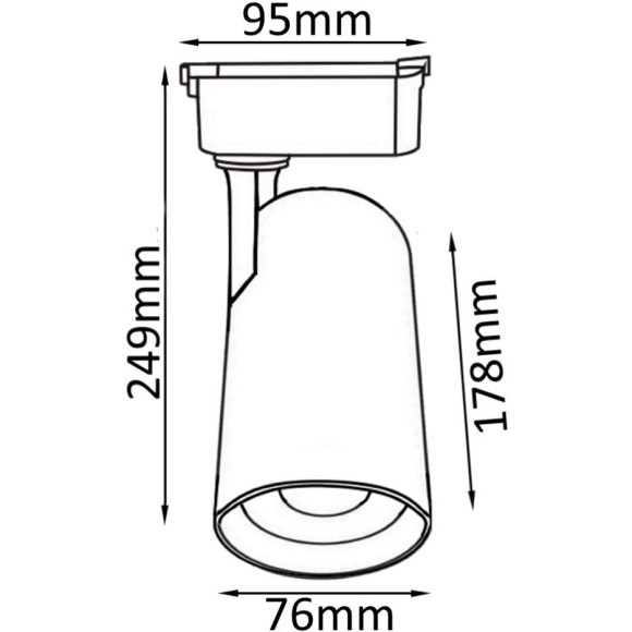 Однофазный двужильный светодиодный трековый светильник Crystallux CLT 0.31 006 30W WH 4000К 2850Лм CRI80+ 24° 30Вт