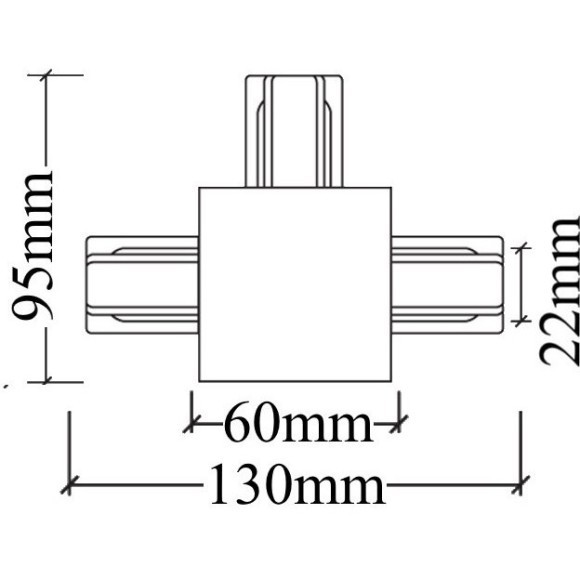 Т-соединитель для встр. в ГКЛ однофазного шинопровода Crystal Lux CLT 0.2211 02 BL