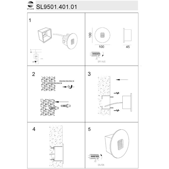 SL9501.401.01 ST Luce VISANO Уличный настенный светильник, LED, 4000K 1х1W, черный SL9501.401.01 ST Luce VISANO Уличный настенный светильник, LED, 4000K 1х1W, черный