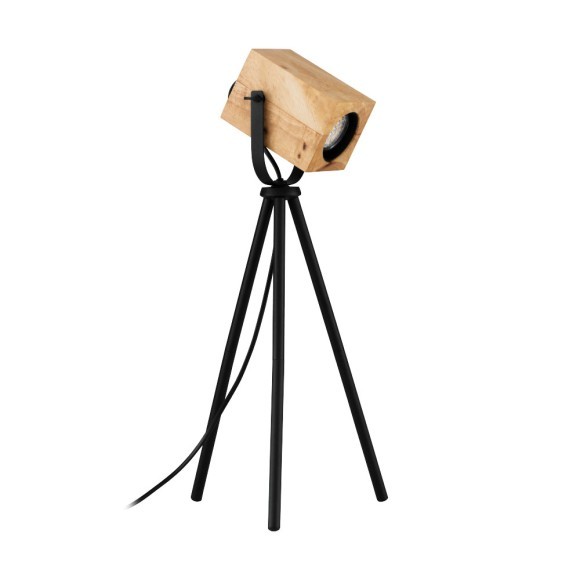 43749 Настольная лампа AYLES, GU10, 1Х3W, 1X250lm, H475, ?260, сталь, черный/дерево, коричневый 43749 Настольная лампа AYLES, GU10, 1Х3W, 1X250lm, H475, ?260, сталь, черный/дерево, коричневый