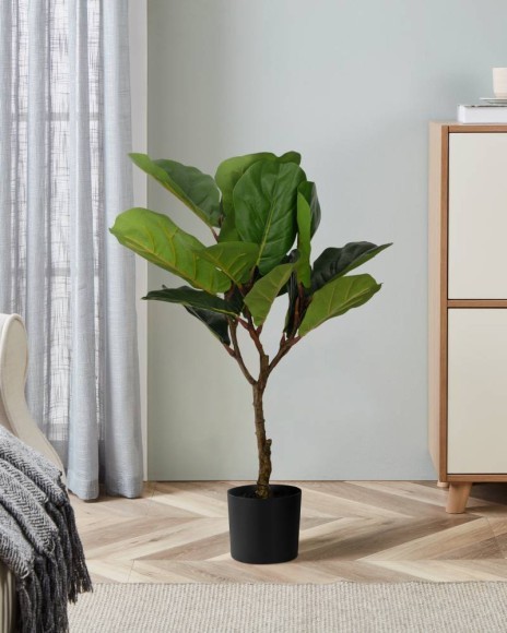 428021 YUBETSU Искусственное растение в горшке H900, Ø500, пластик, зеленый, черный