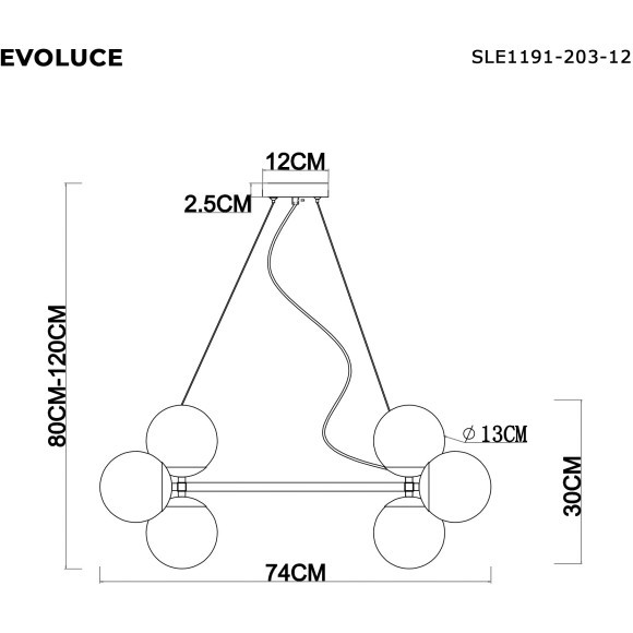 SLE1191-203-12 Светильник подвесной Золотистый/Белый E27 12*60W FRATTA