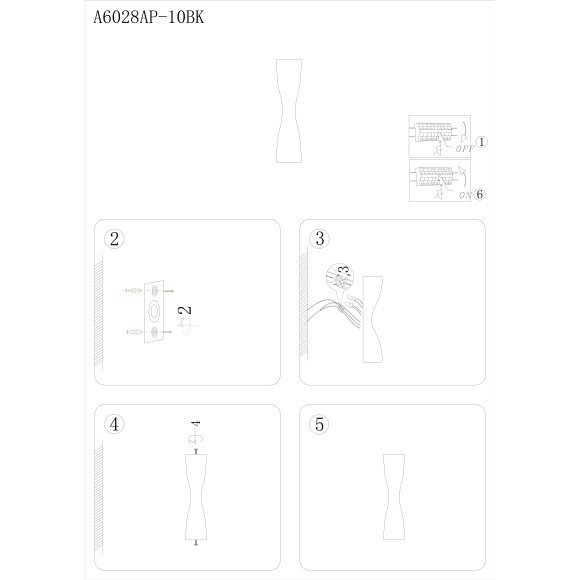 Настенный светильник Arte Lamp GUDJA A6028AP-10BK Настенный светильник Arte Lamp GUDJA A6028AP-10BK
