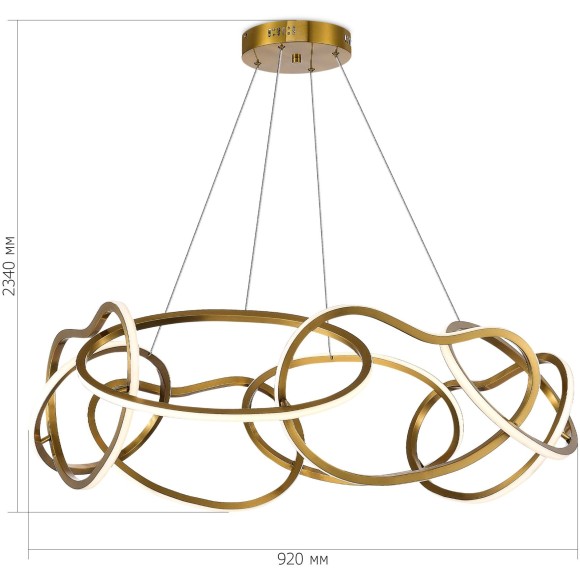 SL6505.203.84 Светильник подвесной ST-Luce Золотистый/Золотистый LED 1*84W 4000K ABRA SL6505.203.84 Светильник подвесной ST-Luce Золотистый/Золотистый LED 1*84W 4000K ABRA