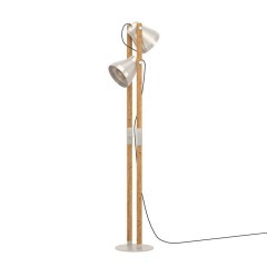 43954 Торшер с ножным выключателем CAWTON, 2X40W (E27), H1345, сталь, дерево, коричневый 43954 Торшер с ножным выключателем CAWTON, 2X40W (E27), H1345, сталь, дерево, коричневый