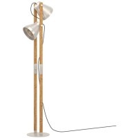 43954 Торшер с ножным выключателем CAWTON, 2X40W (E27), H1345, сталь, дерево, коричневый