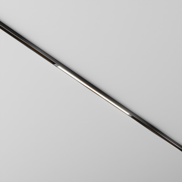 Maytoni Exility X TR240-2-12W4K-B Трековый линейный светодиодный черный магнитный светильник длиной 61см, с DIP переключателем группы включения на корпусе, 610x11x11мм, LED SMD Epistar 12Вт 4000K 650Лм CRI90 120° IP20 48В