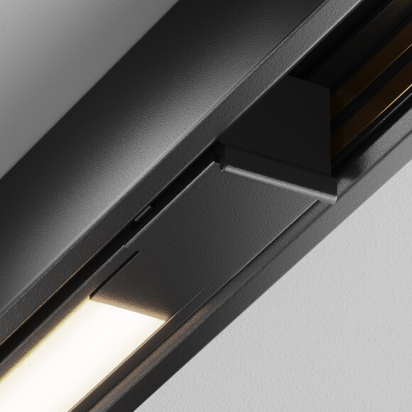 Maytoni Exility X TR240-2-12W4K-B Трековый линейный светодиодный черный магнитный светильник длиной 61см, с DIP переключателем группы включения на корпусе, 610x11x11мм, LED SMD Epistar 12Вт 4000K 650Лм CRI90 120° IP20 48В