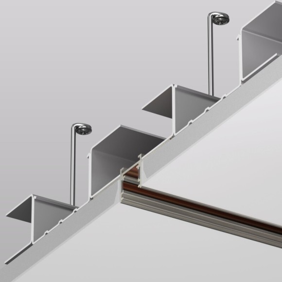 TR5702-DN Магнитный шинопровод 2м для монтажа в ГКЛ 12.5мм цвет темный никель Denkirs Shine Hide 48V