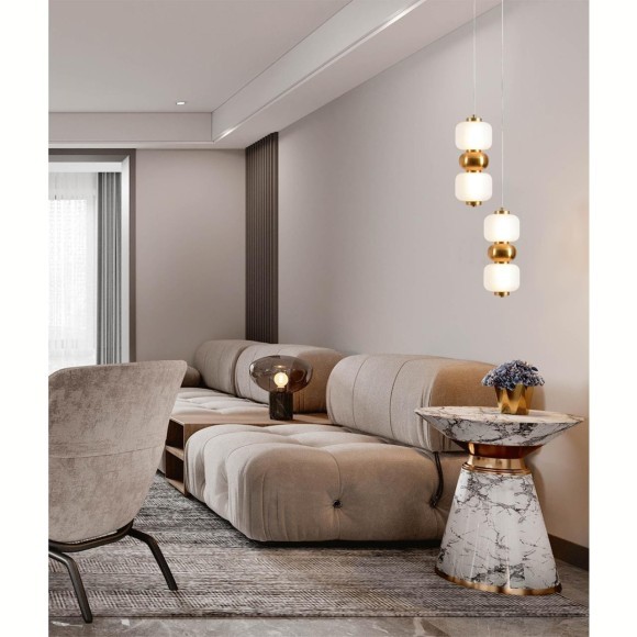 8324/20L LEDIO LN26 377 бронза/белый, металл/стекло Подвес LED 10W 4000K 220V TAISHA