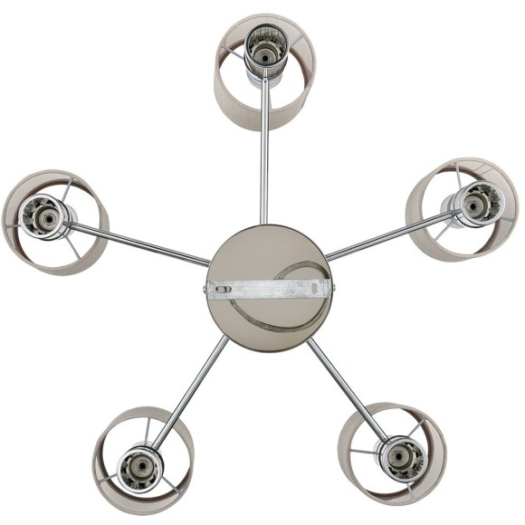 6585/5 MODERNI LN24 хром/бежевый, металл/текстиль, стекло Люстра подвесная E14 5*40W 220V ARNIKA