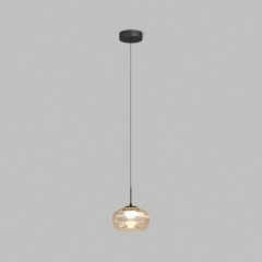 DK6741-BK+AM Светильник подвесной в виде стекляной янтарной чаши FLOA 12 Вт 3000К