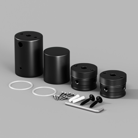 Набор для вертикального накладного монтажа Nemo D25 черный 20312 Набор для вертикального накладного монтажа Nemo D25 черный 20312