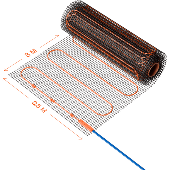 VLT01-200-4.0 Нагревательный мат (Теплый пол) длиной 8 метров и шириной полметра (0,5 метра) Voltum Т200 мощность 800Вт 200Вт/м², двужильный экранированный кабель, клеевая основа, укладка в плиточный клей/стяжку, гарантия 25 лет VLT01-200-4.0 Нагревательный мат (Теплый пол) длиной 8 метров и шириной полметра (0,5 метра) Voltum Т200 мощность 800Вт 200Вт/м², двужильный экранированный кабель, клеевая основа, укладка в плиточный клей/стяжку, гарантия 25 лет