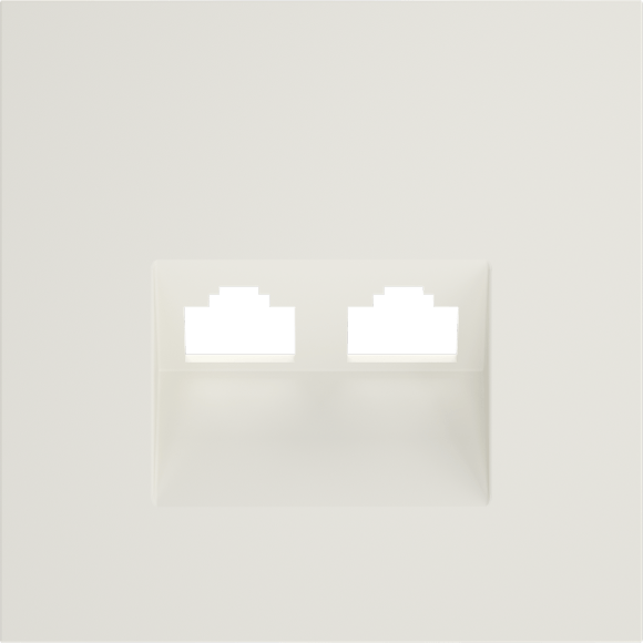 Накладка для розетки компьютерной двойной RJ45+RJ45 кат.6, S70 (хлопок)