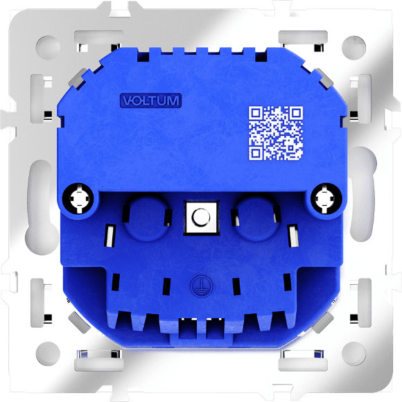 Розетка встраиваемая VOLTUM S70 с заземлением и защитными шторками, 16А, с USB, A+С, (белый глянцевы