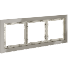 Рамка стеклянная VOLTUM S70 на 3 поста, (шелк, стекло)