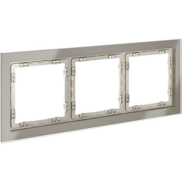 Рамка стеклянная VOLTUM S70 на 3 поста, (шелк, стекло)