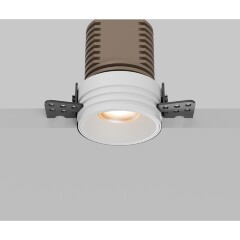 Maytoni Mini DL059-7W4K-TRS-W Белый круглый безрамочный светодиодный светильник-спот встраиваемый в ГКЛ, COB LED 7Вт 4000K 50° 650Лм CRI90 IP20 220V светодиоды Bridgelux, диммируемые при смене блока питания