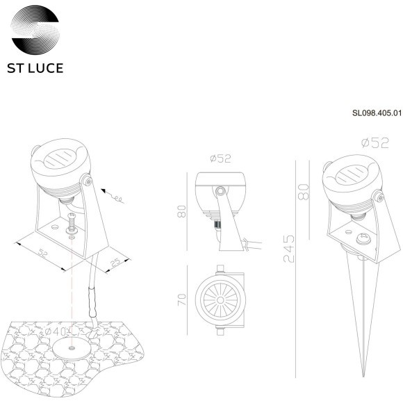 SL098.405.01 Светильник уличный наземный ST-Luce Черный/Прозрачный LED 1*5W 4000K PEDANA SL098.405.01 Светильник уличный наземный ST-Luce Черный/Прозрачный LED 1*5W 4000K PEDANA