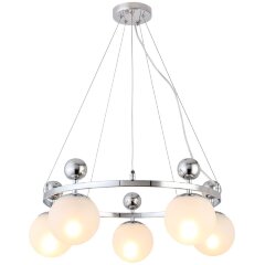 SLE106103-05 Светильник подвесной Хром/Белый E27 5*60W PECHIO