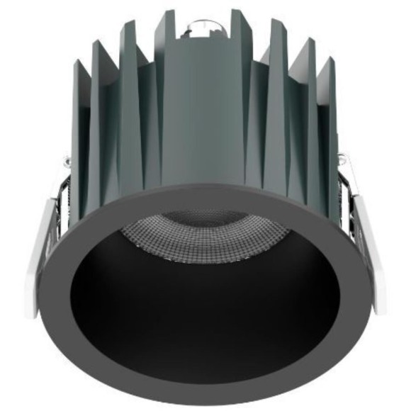 Favourite Notio 4817-1C Черный круглый встраиваемый светодиодный светильник-спот downlight диаметром 83 мм, металл, стекло LED 12Вт 4000K 1299Лм CRI90 36° IP54 220В