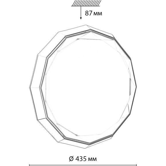 Светильник LED 48Вт 3000-6000К D435 IP43 пульт ДУ Sonex VAXIN 7671/DL