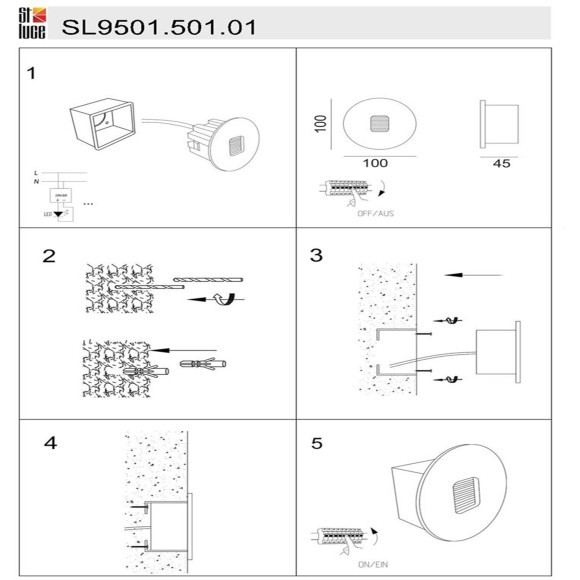 SL9501.501.01 Светильник уличный настенный ST-Luce Белый LED 1*1W 4000K VISANO