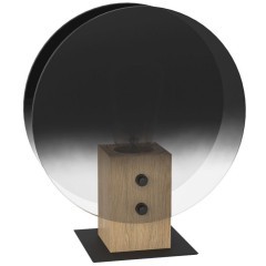 390143 Настольная лампа MILLENA, 1x40W(E27), сталь, черный, стекло, черно-серый, прозрачный