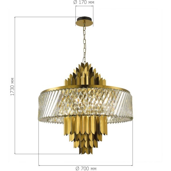 SL1635.303.13 Люстра подвесная ST-Luce Латунь/Прозрачный E14 13*40W NARI SL1635.303.13 Люстра подвесная ST-Luce Латунь/Прозрачный E14 13*40W NARI