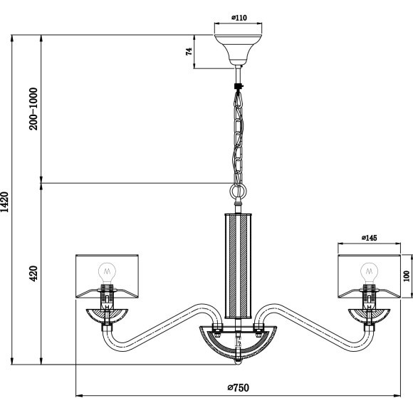 Люстра подвесная Maytoni ARM526PL-06GR Maryland под лампы 6xE14 40W