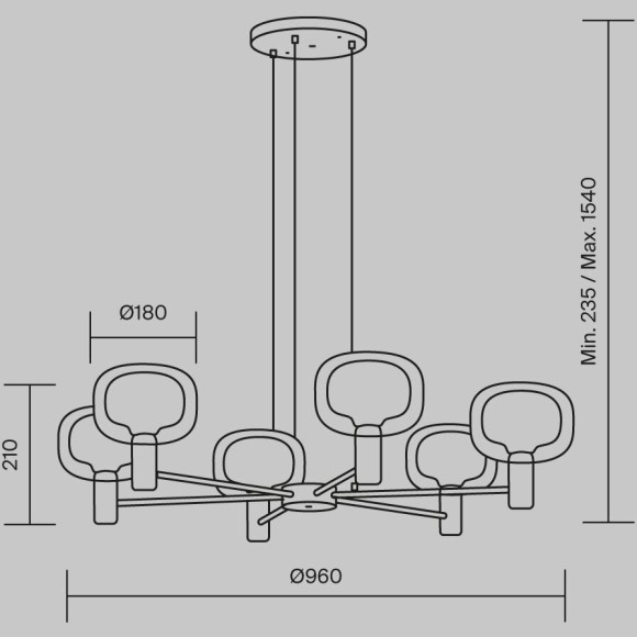 Подвесной светильник Maytoni MOD411PL-06G Подвесной светильник Maytoni MOD411PL-06G