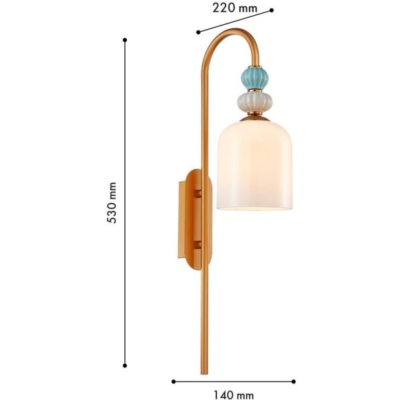 4773-1W, настенный светильник, D200xW140xH530, 1xE27x40W, excluded
