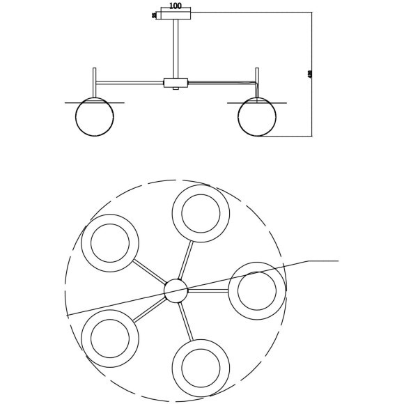 Люстра на штанге Freya FR5202PL-05BS Camelia под лампы 5xE27 60W Люстра на штанге Freya FR5202PL-05BS Camelia под лампы 5xE27 60W