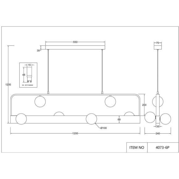 Подвесной светильник Fitirum 4073-6P Подвесной светильник Fitirum 4073-6P