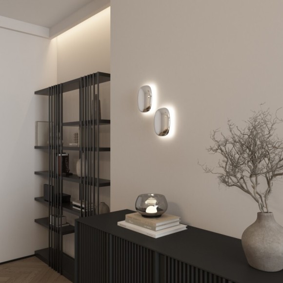 DK5110-CR Светильник настенный скругленный хромированный стеклянный Denkirs GLOSSA 9 Вт 3000K 212x164x69 мм