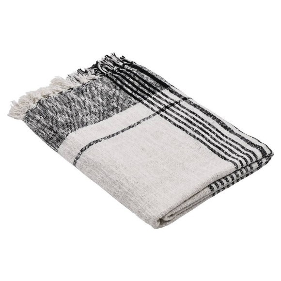 420063 CHEVERY Плед двусторонний 100% хлопок L1700 W1300 белый черный 420063 CHEVERY Плед двусторонний 100% хлопок L1700 W1300 белый черный