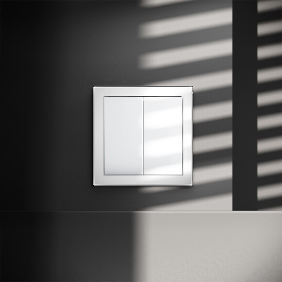 Выключатель встраиваемый VOLTUM S70 двухклавишный 10А, (белый глянцевый)