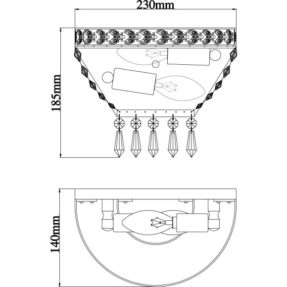 Бра из хрусталя Diamant 6 DIA750-WB01-WG Бра из хрусталя Diamant 6 DIA750-WB01-WG