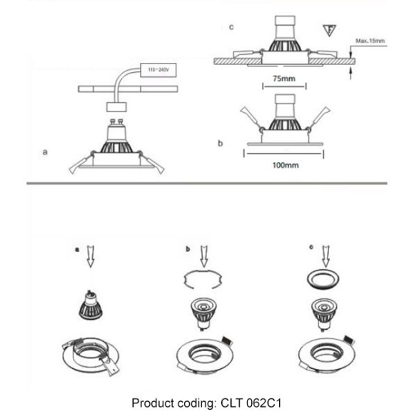 Светильник встраиваемый Crystal Lux CLT 062C1 BL Светильник встраиваемый Crystal Lux CLT 062C1 BL