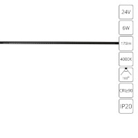 A6230PL-1BK Ультракомпактный трековый магнитный светодиодный светильник Arte Lamp Presto CRI90+ 4000К 175Лм 100° 6Вт