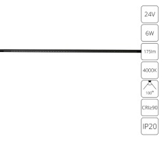 A6230PL-1BK Ультракомпактный трековый магнитный светодиодный светильник Arte Lamp Presto CRI90+ 4000К 175Лм 100° 6Вт