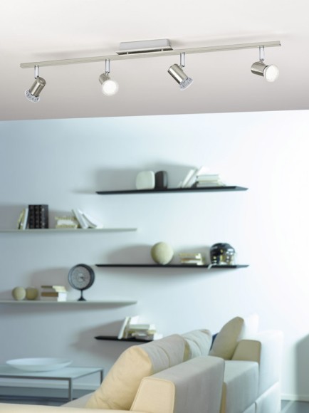 90917 ROTTELO Светодиодный спот хай-тек, никель, 4xGU10, 20Вт, гарантия 5 лет