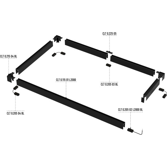 Шинопровод накладной 220V Crystal Lux CLT 0.115 01 L2000 BL 1407/032