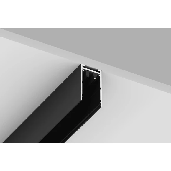 Crystal Lux CLT 0.115 01 L2000 BL 1407/032 Черный накладной или подвесной магнитный шинопровод 2 метра, 2000x57x31мм IP20 220V