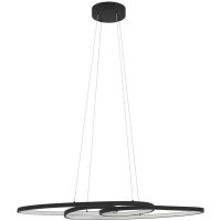 Eglo Gianella 900948 Подвесная LED-люстра в стиле хай-тек, 36Вт, 220В, 3000К, 3960лм, CRI80, 220В, 3-ступенчатое диммирование выключателем, черная сталь и белый акрил, длина 1150 мм, ширина 375 мм, высота 1100 мм