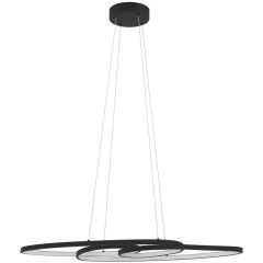 Eglo Gianella 900948 Подвесная LED-люстра в стиле хай-тек, 36Вт, 220В, 3000К, 3960лм, CRI80, 220В, 3-ступенчатое диммирование выключателем, черная сталь и белый акрил, длина 1150 мм, ширина 375 мм, высота 1100 мм