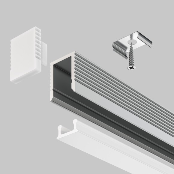Алюминиевый профиль накладной 08x09 ALM-0809-S-2M Алюминиевый профиль накладной 08x09 ALM-0809-S-2M