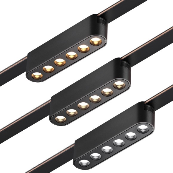 359458 Трековый ременный светодиодный SMART светильник c доп. механическим перекл. цветности Novotech EASY CRI90+ 3000-6000К 220Лм 28° 6W TUYA, Алиса, Wi-Fi