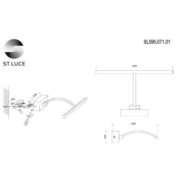 SL595.071.01 Подсветка для картин ST-Luce Матовый Никель/Матовый никель LED 1*5,4W 4000K Настенные светильники
